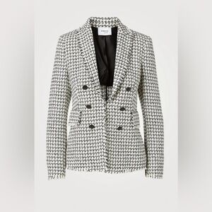 Akris Punto Black and White Tweed Double-Breasted Blazer